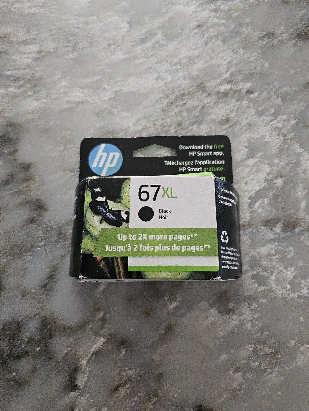 Genuine HP 67XL Black High Yield Ink Cartridge - New Sealed Box - Exp Dec 2026